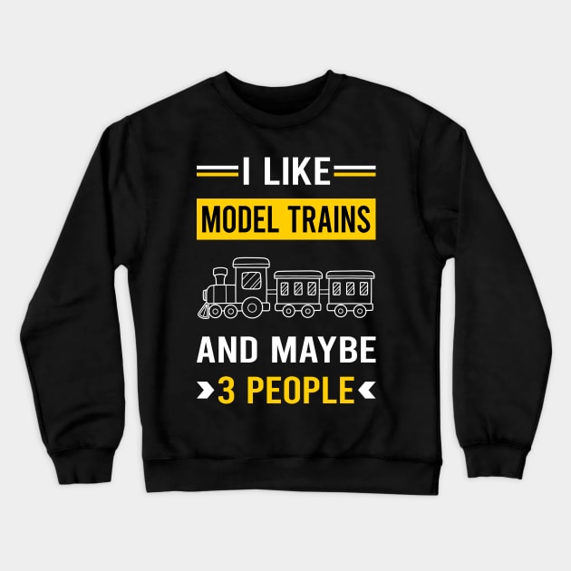 3 People Model Train Trains Railroad Railway Crewneck Sweatshirt by Bourguignon Aror